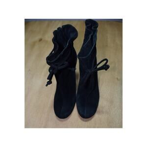 Kate Spade Black Suede Wedge Booties Women’s Size 6.5